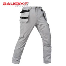 Bauskydd B218 светильник серый Спецодежда Мужская защитная Рабочая одежда карго рабочие брюки Мульти-инструмент карманы прочный