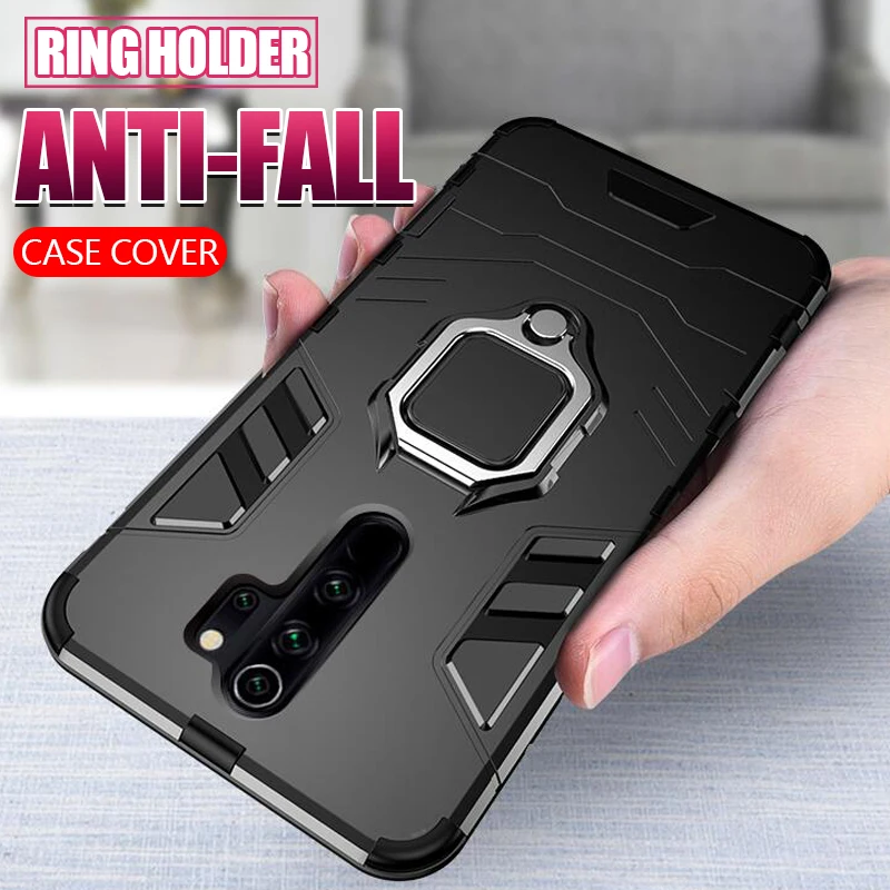 Luxury Armor Magnet Metal Ring Holder Phone Case For Xiaomi Redmi 7A 8A Note 8T 7 8 Pro Soft Bumper Shockproof Back Cover | Мобильные