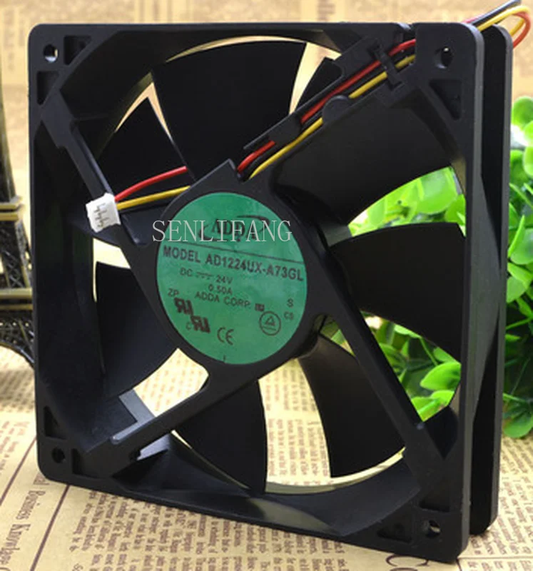 AD1224UX-A73GL 24V 0.25A 120*120*25 12 см 3 провода инвертора вентилятора