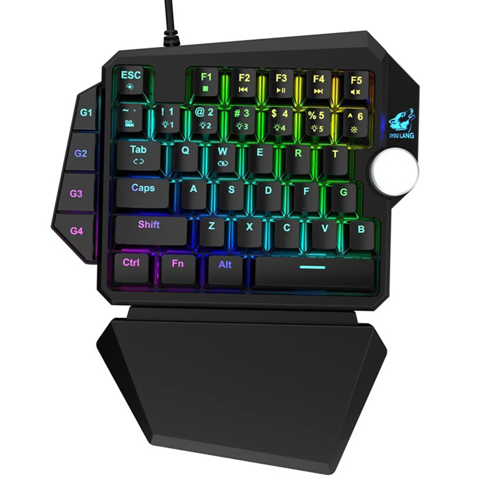 Tastiera meccanica a una mano tastiera a una mano retroilluminata RGB  arcobaleno per giochi Desktop