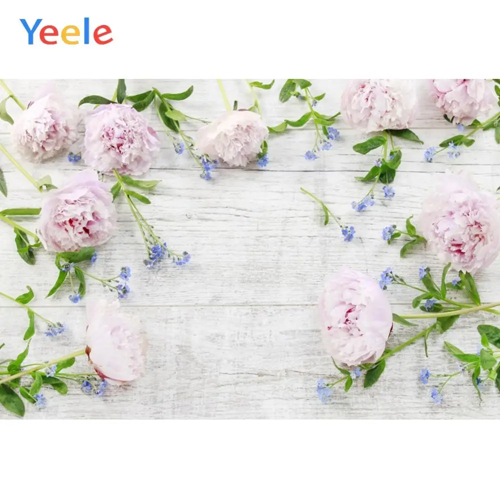

Yeele Bloom Flowers Wooden Board Food Baby Portrait Party Cloth Photographic Backgrounds Photography Backdrops For Photo Studio