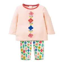 Jumping meter/комплекты одежды для маленьких девочек; коллекция года; сезон осень-зима; детская одежда; детский спортивный костюм для девочек; одежда; платье с рисунком животных+ брюки