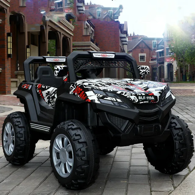 Kids RC Electric Car for Children LED Lighting Music Graffiti Off-road Vehicle Electric Car for Kids Ride on 0-6 Years Old 2