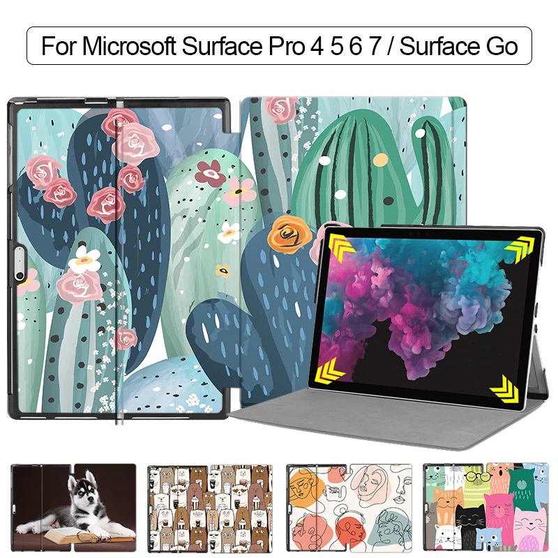 Custodia Per Tablet Mtt Per Microsoft Surface Pro 4 5 6 7 Windows 12.3 Surface Go 10 Custodia Protettiva In Pelle Pu Flip Cover Funda Coque