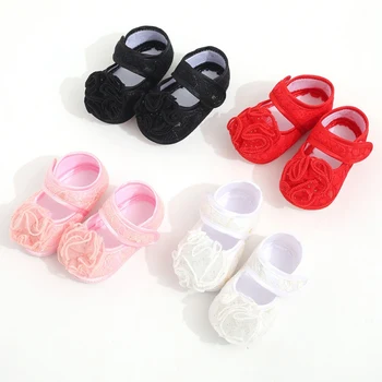 

baby girls shoes white champagne satin christening shoes infantil princess lace flowers for wedding newborn