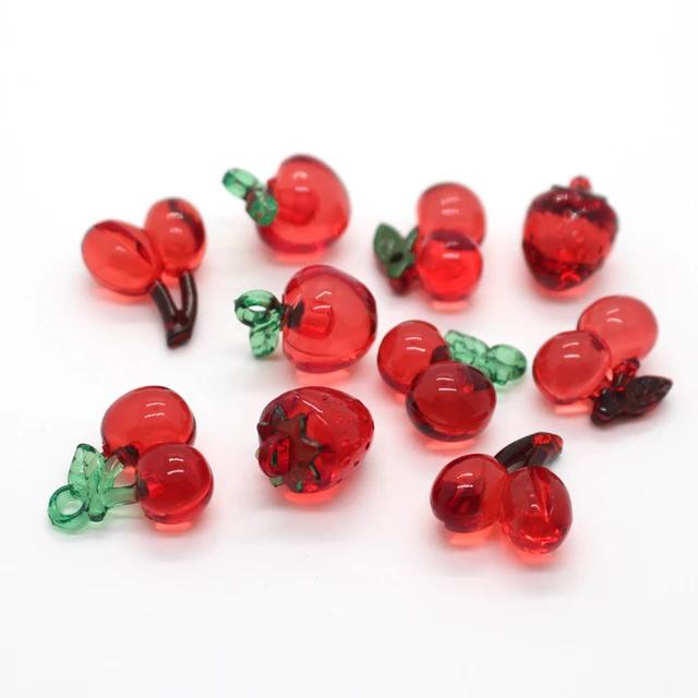 10pcs 3D Strawberry Fruit Handmade Lampwork Beads Spacer Loose Beads for  Bracelets Necklace Earrings DIY Kawaii Jewelry Making - AliExpress