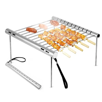 

Foldable Stainless Steel BBQ Grill Rack Portable Camping Mini BBQ Grill Rack Barbecue Accessories Home Outdoor Drop Shipping