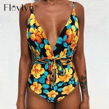 Женский сексуальный бразильский Цельный купальник с принтом, Цветочный Ретро женское белье, открытая спина купальник с высокими плавками с разными способами ношения