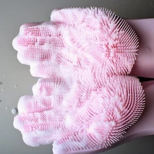 1 шт. Волшебные силиконовые моющиеся перчатки для посуды экологически чистые резиновые перчатки для кухни ванной комнаты Pet инструмент для ухода за волосами