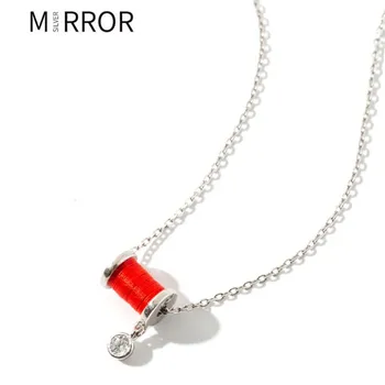 

New Arrival Acacia Fate Red Linbe Red Rope Small Waist Chinese Style 925 Sterling Silver Jewelry Clavicle Chain Necklaces H570