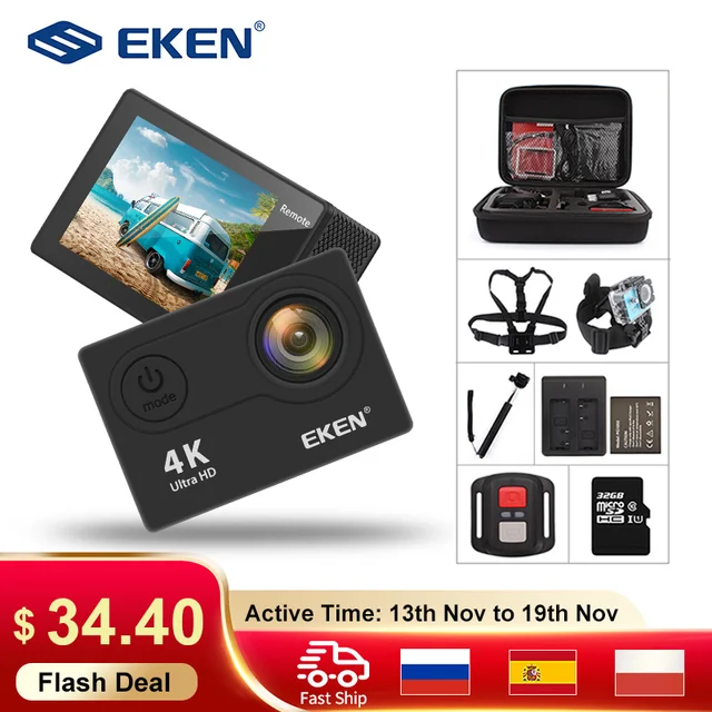 Original EKEN H9R H9 Ultra HD 4K WiFi Action camera with 2.4G Remote Control 2.0" screen 30M waterproof sport mini cam 1