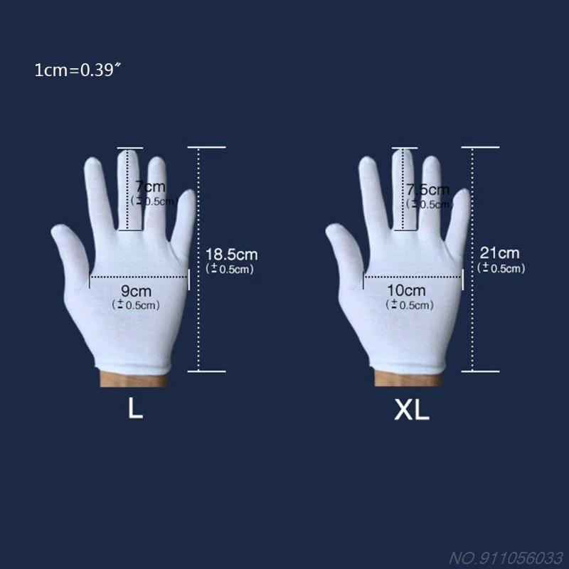 Cotton Gloves 3 Pairs For Women Men Coin Gloves Dry Hands Serving Archival Cleaning Jewelry Silver Inspection 20
