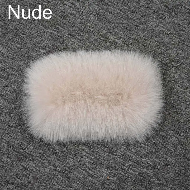 Новое поступление, женская шуба из натурального Лисьего меха с воротником, настоящая зимняя куртка с отделкой из меха, толстый теплый пушистый мех, верхняя одежда S7585 - Цвет: Nude
