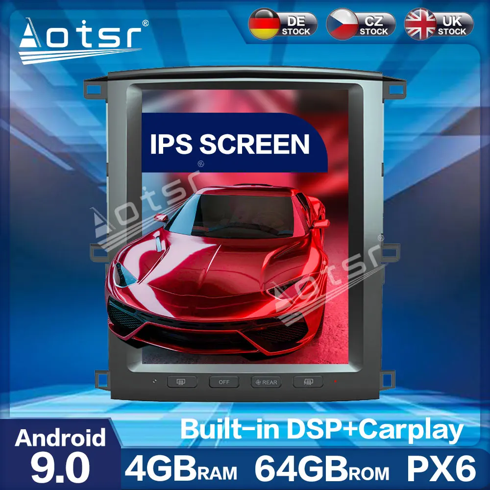 Автомобильный радиоприемник Aorts вертикальный Tesla PX6 Android 9 CARPLAY GPS-навигатор для Lexus