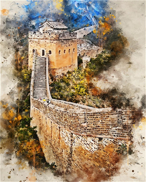 Famous Buildings Paint By Numbers Great Wall of China