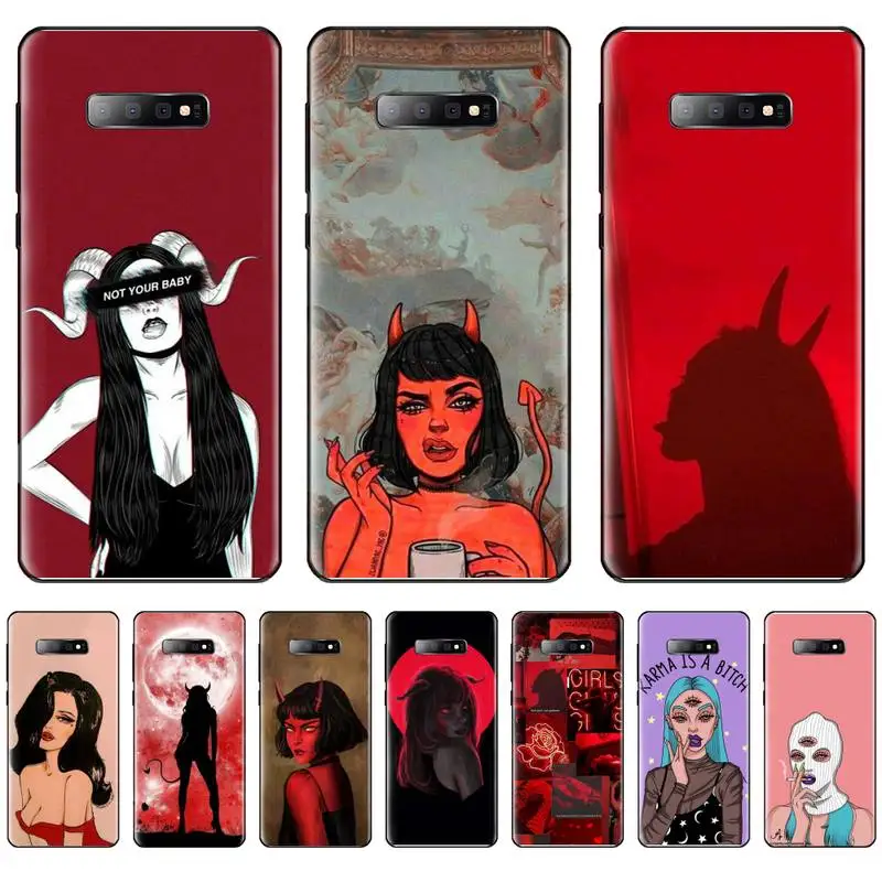 

Aesthetic Devil Woman Bad girl Phone Case For Samsung Galaxy S5 S6 S7 S8 S9 S10 S10e S20 edge plus lite