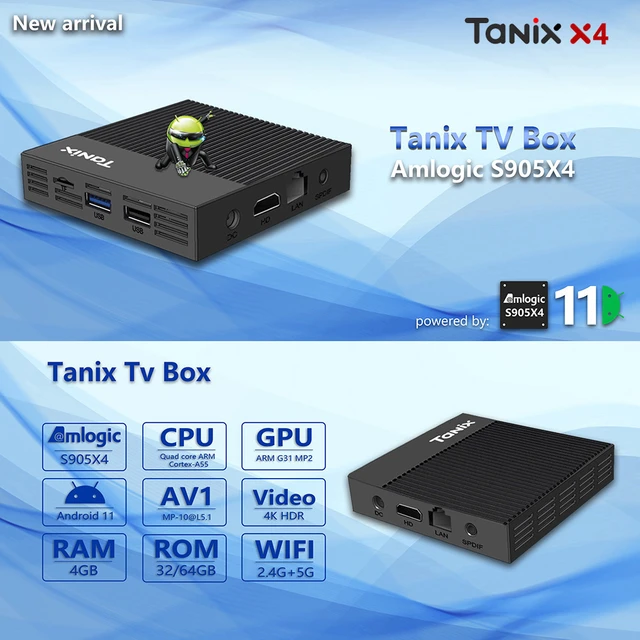 X96 X4 Smart Android RGB Light TV Box Amlogic S905x4 Android11 2.4G&5G Dual  WiFi BT4.X Ethernet 1000M 8K AV1 Set Top Box X96X4