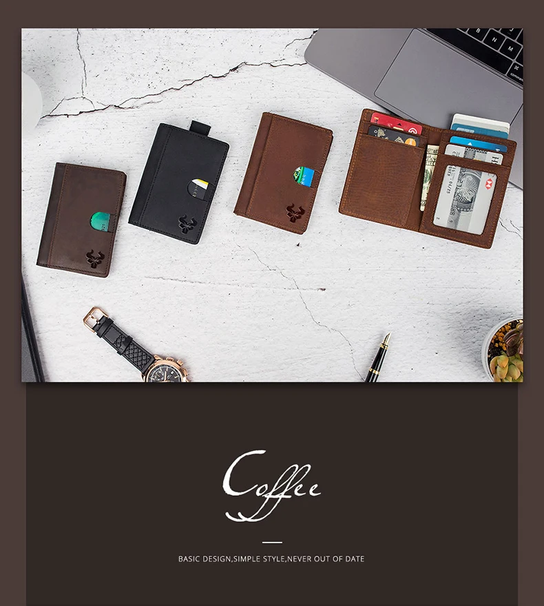 HUMERPAUL Тонкий RFID блокирующий кошелек из натуральной кожи кредитный ID держатель для карт кошелек чехол для денег для мужчин и женщин модная сумка