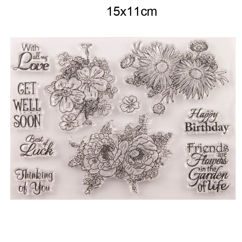 Friends Flower Clear Stamps 01