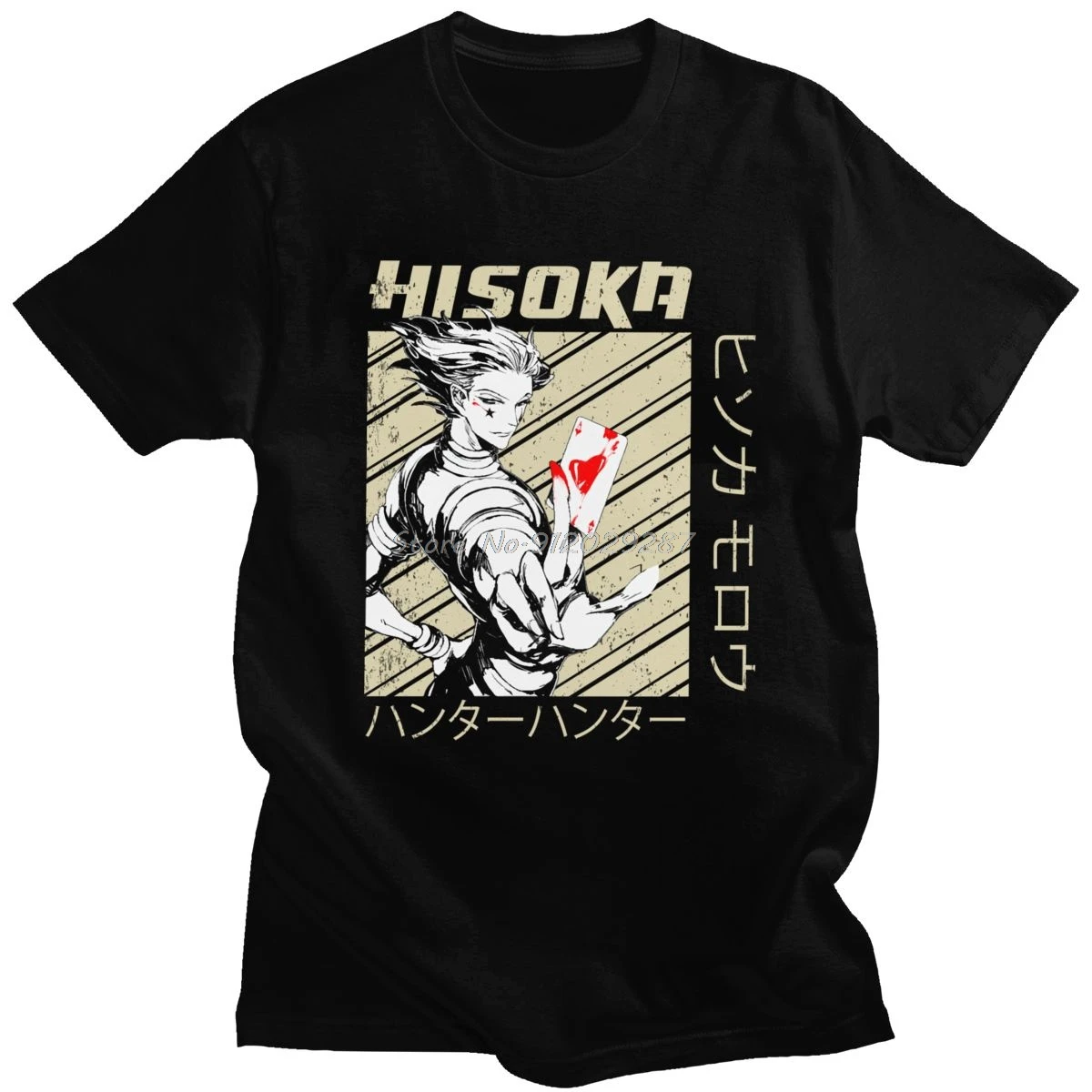 Funny Retro Hunter X Morou Tshirt Short Sleeved Soft Cotton T-shirt Japan Manga Anime Hxh Hisoka Morow Tee Shirts Gift | Мужская одежда