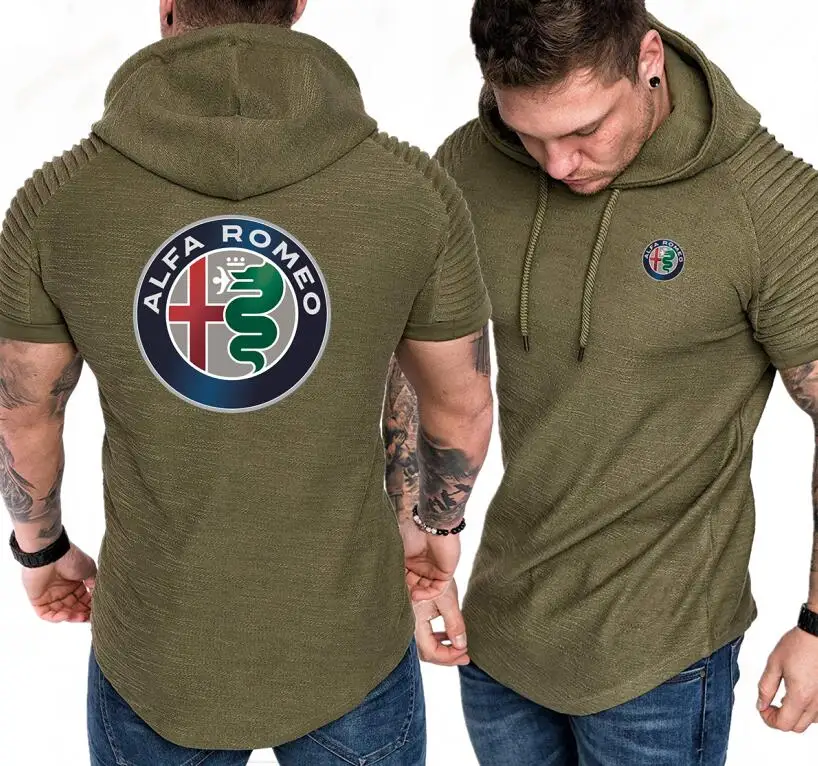 color 2 Alfa romeo, принт, мужская толстовка с коротким рукавом и капюшоном, мужские летние толстовки, рубашки, пуловеры, хип-хоп, спортивный костюм, толстовка, футболки, топы - Цвет: color 2