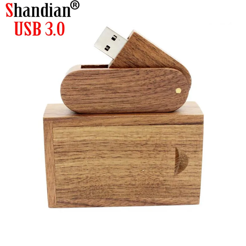 SHANDIAN Бесплатный Пользовательский логотип деревянный USB + деревянная коробка флеш