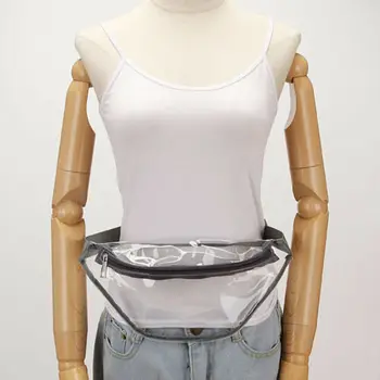 

US PVC Women Clear Waist Fanny Pack Belt Bag Hip Bum Bag Transparent Chest Pouch Glossy Shiny Fashion Unisex Outdoor Waist Bag