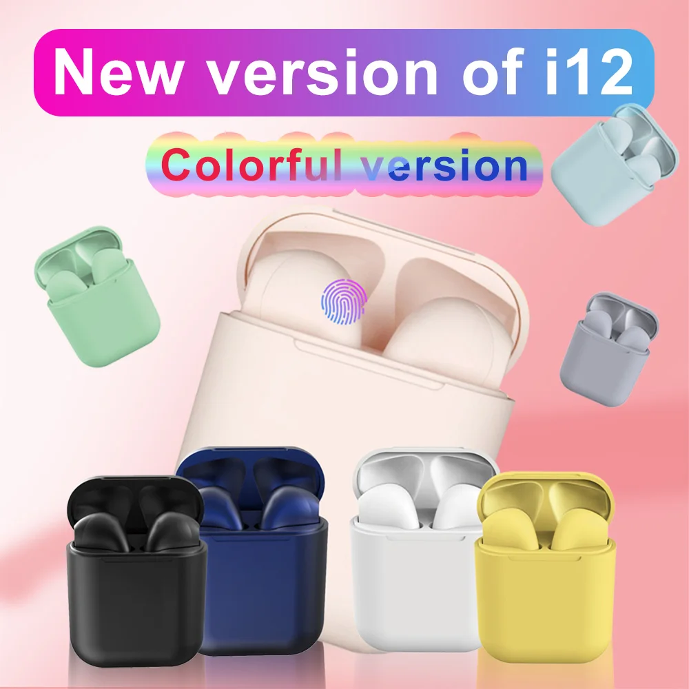 

Original i12TWS Wireless Bluetooth Colorful Version Of The Headset Young Personality Headset Half Price Hot Sale New Earphone