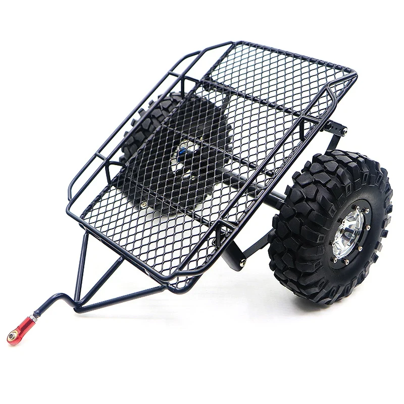

Metal Double Wheel Trailer Tow Hook for 1/10 RC Crawler Car TRX4 D90 Scx10
