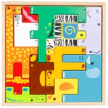 Puzzle Tetris 3D en bois pour enfants, blocs de construction créatifs, jouets éducatifs, cadeau