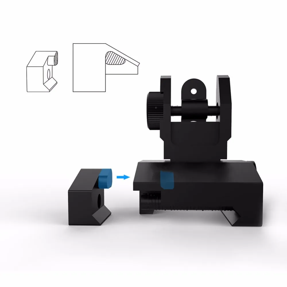 USPA 1 пара откидной передний задний Железный прицел набор ДВОЙНОЙ полумесяца формы BUIS прицелы подходят 20 мм крепление охотничьего ружья аксессуар