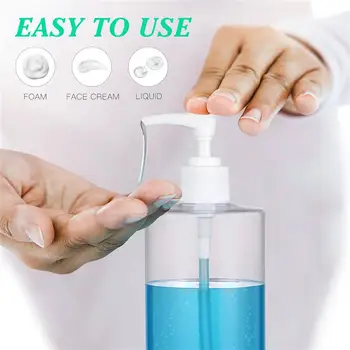 

2pcs 500ml Empty Bottle Transparent Simple Storage Bottle for Foam Emulsion Hand Washing (Random Pump Head Color)
