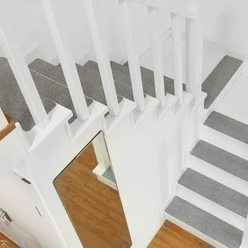 

10pcs Stair Tread Carpet Mat Self Adhesive Non-Slip Washable Step Staircase Mat Pad H99F