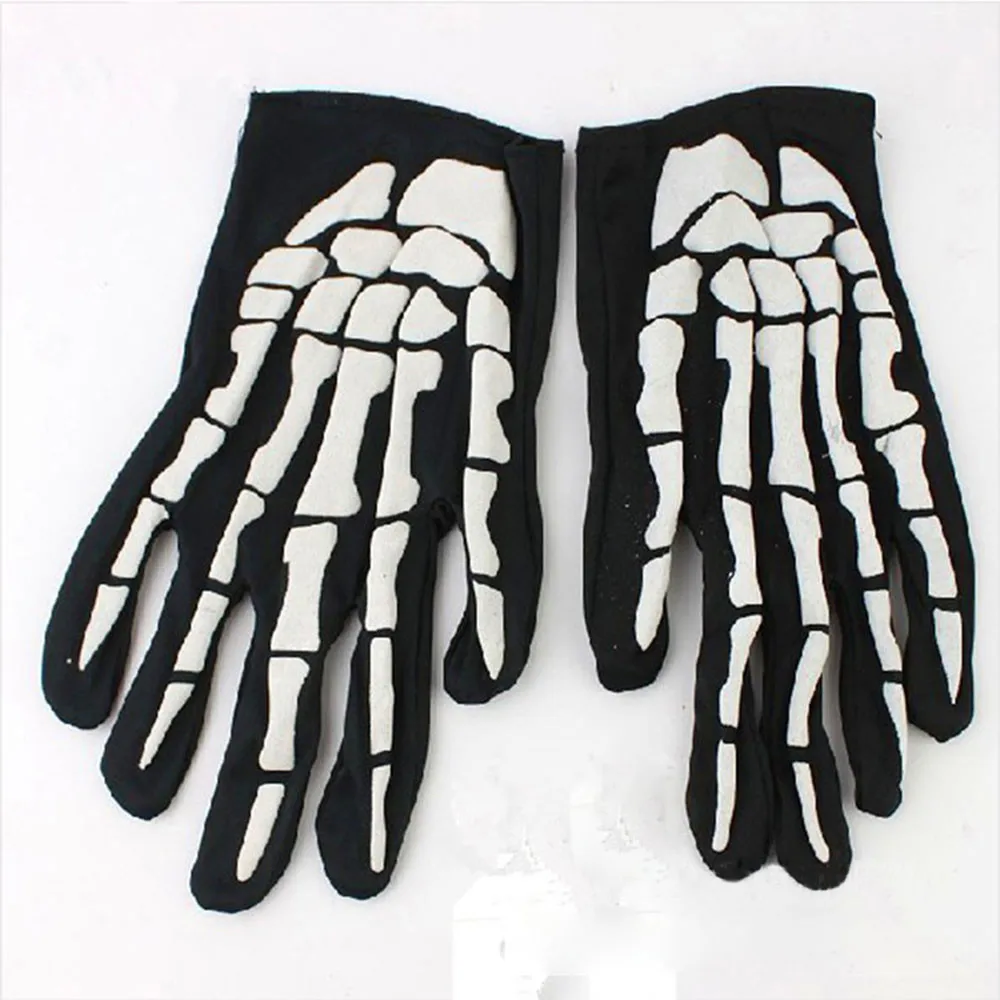 Перчатки для Хэллоуина жуткий череп в виде кости Guantes скелет готический гонок полный перчатки Guantes тактильные Guantes Invierno# LR2