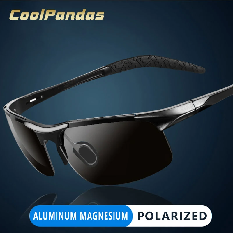 CoolPandas фирменный дизайн алюминиевая оправа магния мужские солнцезащитные очки