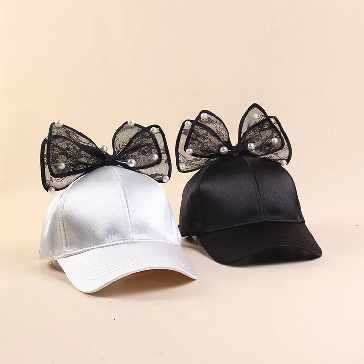 High Quality Fashion Women Baseball Cap with Lace Ears Lady Party Hat