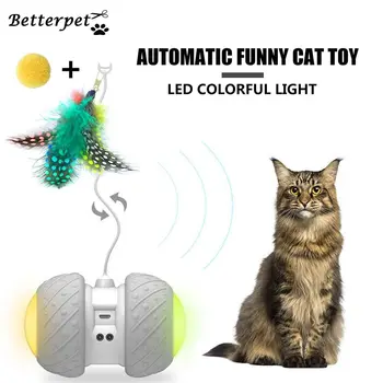 

Electronic Pet Cat Toy Smart Automatic Sensing Obstacles LED Wheel Rechargeable Flash Rolling Colorful Light Electric Cat Stick