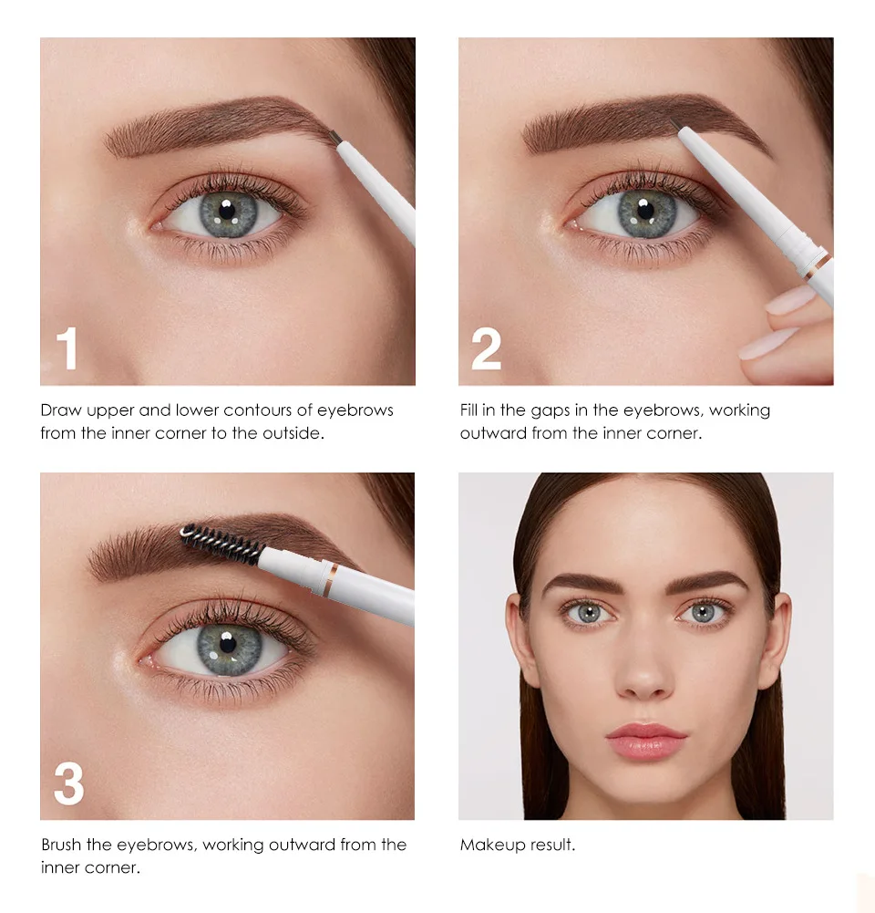 Фирменный карандаш для бровей ультра тонкий 1,5 мм Microblading Make Up beauty Косметика Водонепроницаемый стойкий 4 цвета карандаш для бровей