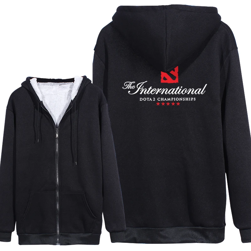 New pullover Winter Warm WOW Hoodie Game Dota 2 Coat Jacket Coat Men Thick Fleece Zipper Sweatshirt