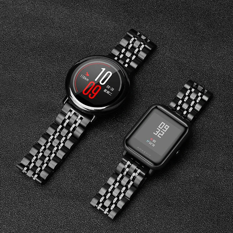 Браслет Для Xiaomi Amazfit Bip ремешок для huami Pace Stratos gtr 47 мм из нержавеющей стали gts 42