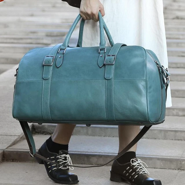 luxury leather duffle bag