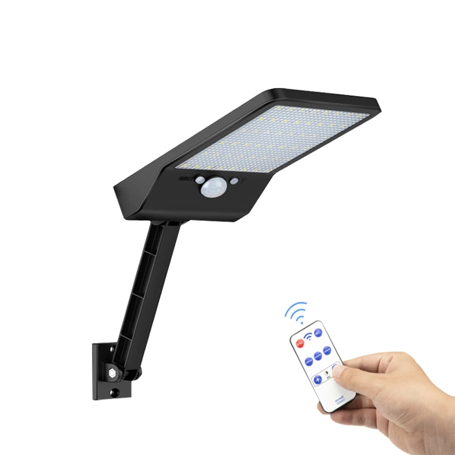 

LED Solar street-fence-Light Garden flood Lamp Outdoor Black White Three Modes Waterproof With rotate bracket remote control2&