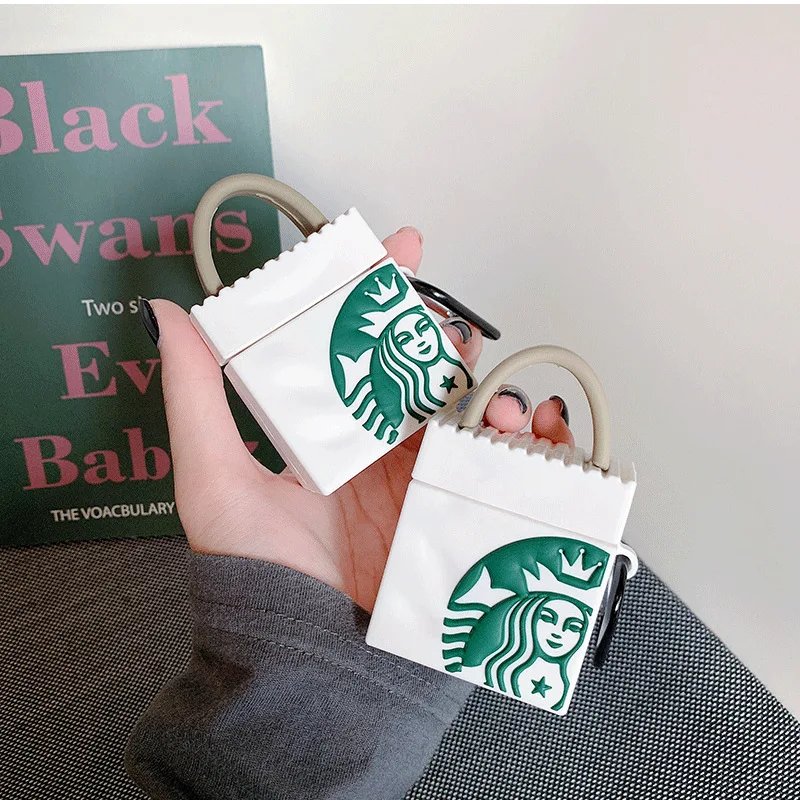 

Q UNCLE Mini Tote Bag Portable Shockproof Headphone Case for Apple Airpods 1/2 Wireless Bluetooth Headset Silicone Charms Boxes
