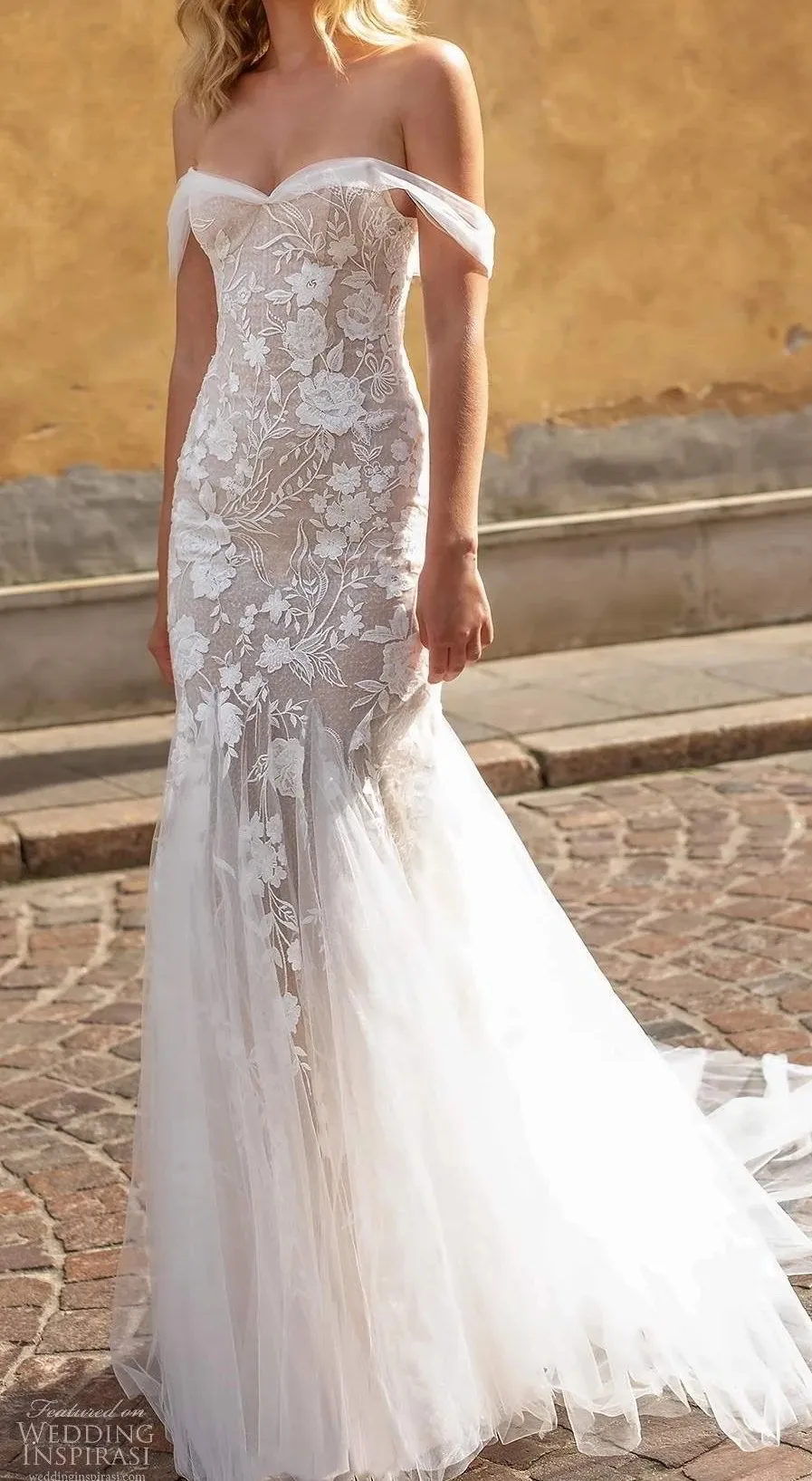 Мода Съемный Поезд Русалка свадебное платье Кружева блестками Vestido De Noiva короткий рукав Тюль Свадебные платья с аппликацией