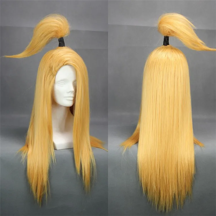 Наруто Akactuki парики Deidara косплей парик длинные золотые термостойкие