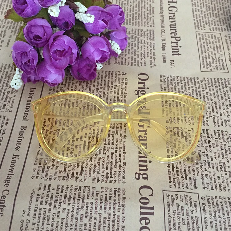 Милые детские солнцезащитные очки suqare, бренд, детские солнцезащитные очки для мальчиков и девочек, oculos de sol infantil - Цвет линз: yellow