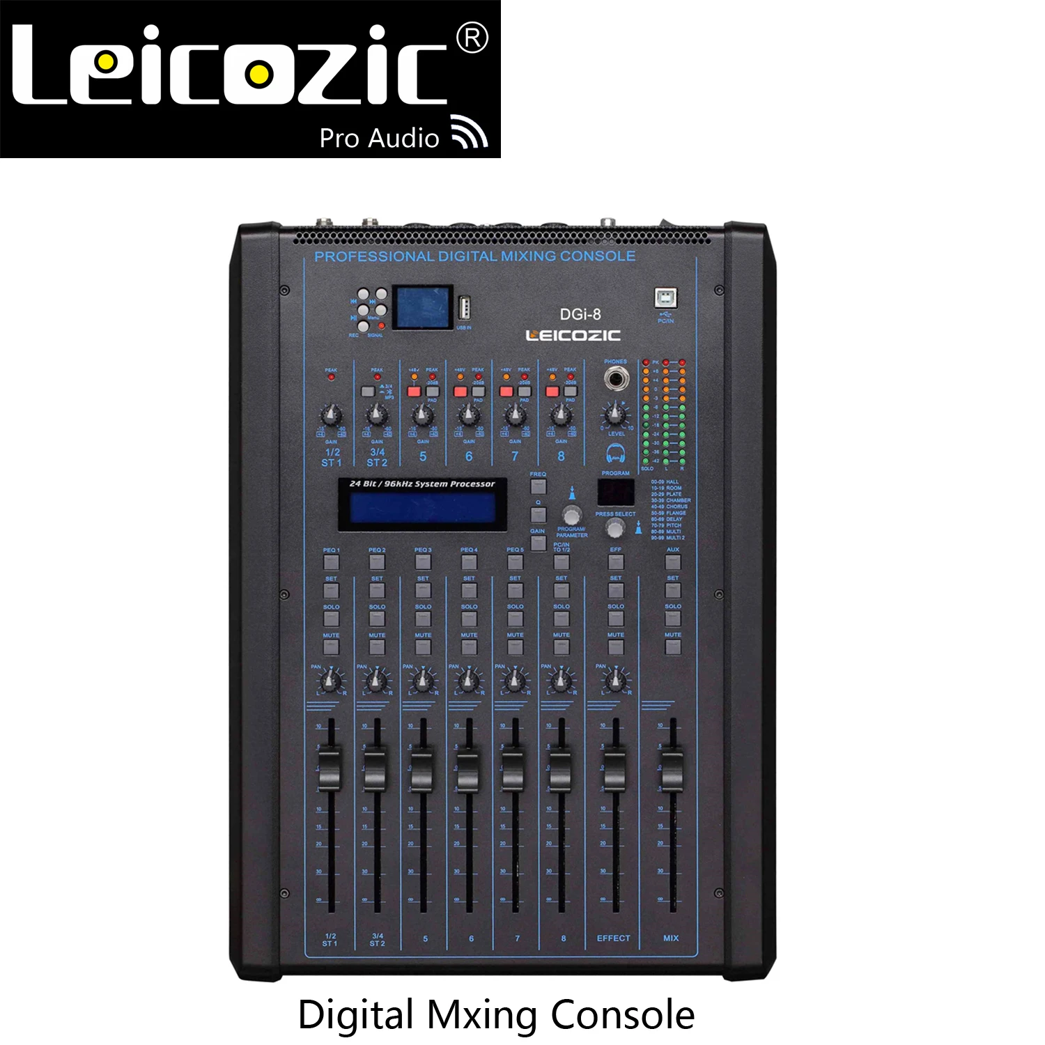 Leicozic Профессиональный цифровым микшером DGI-8 8-канальный цифровой микшерный пульт с возможностью записи и стойку аудио mixier студия live