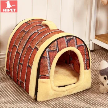 

2 in 1 Indoor Pet House For Dog Cat Detachable Washable Waterproof Bottom Puppy Nest Beds Winter Warm Dog Cat Sleeping House