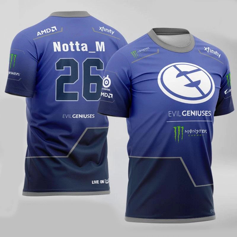 Высокое качество 1:1 Evil Geniuses команда Джерси футболки для мужчин и женщин EG майки пользовательские ID футболки homme