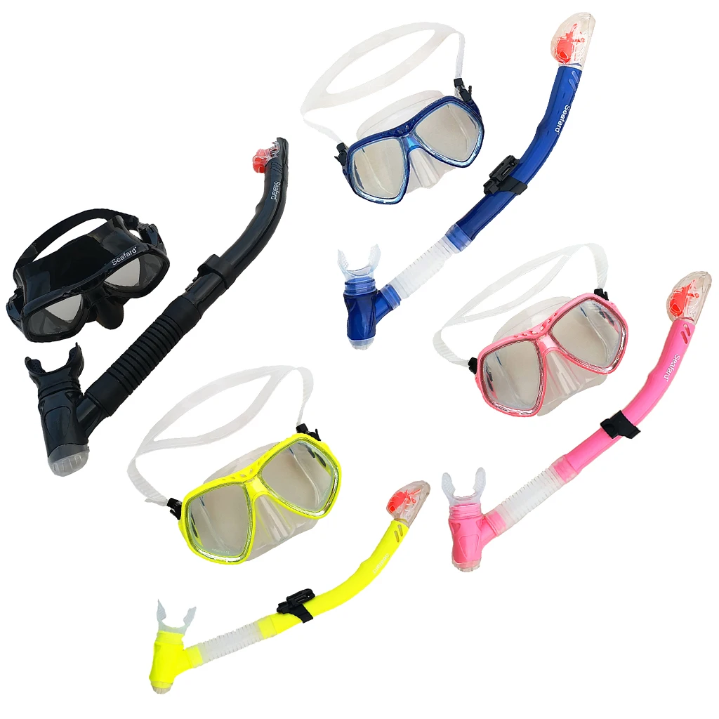 

Snorkel Set Anti-Fog Snorkel Mask Impact Tempered Glass Goggles Breathing Tube Anti-Leak Dry Top Snorkels for Adults